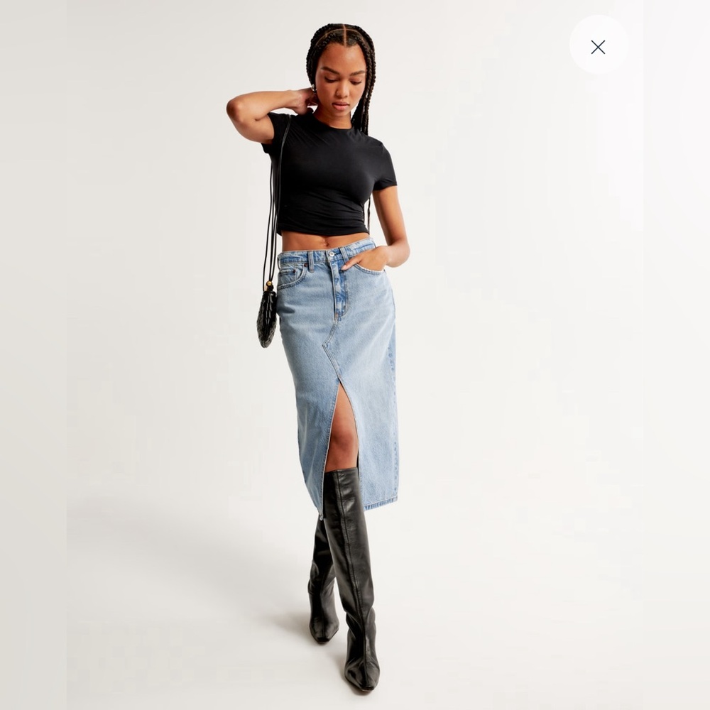 NWT Abercrombie Midi Denim Skirt